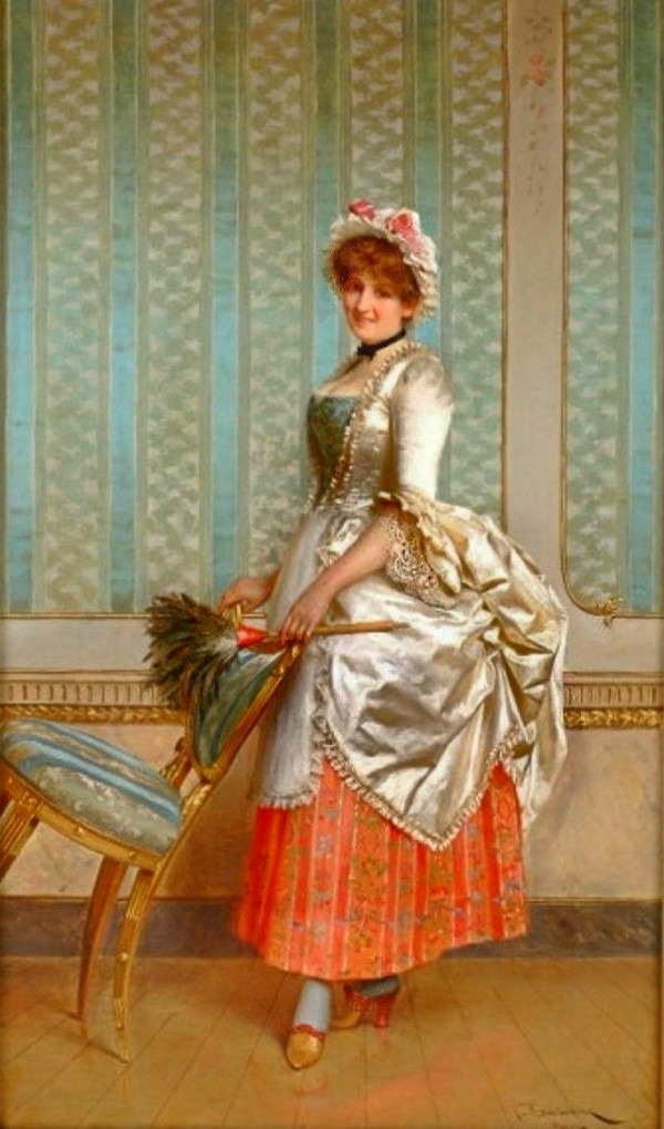 Elegantly attired servant by Frederic Soulacroix